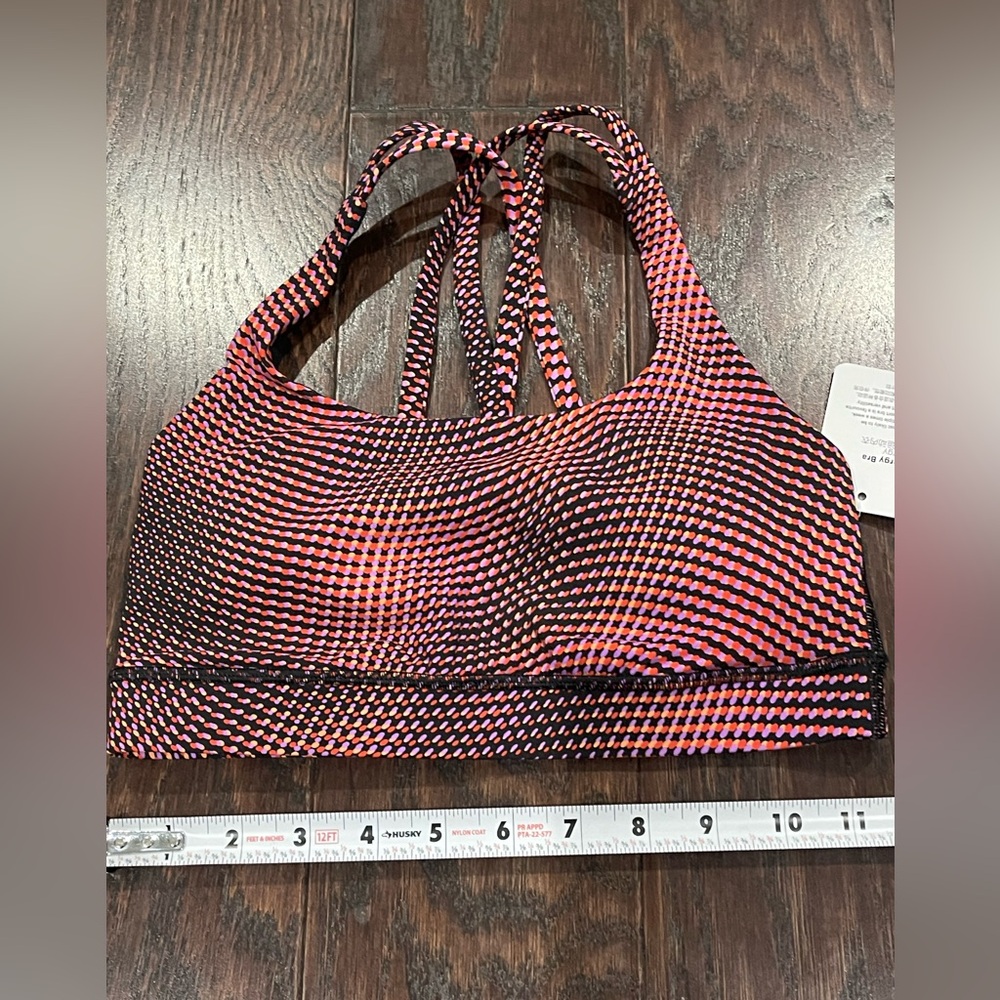 Lululemon Energy Bra Medium Support Multi Red Women Size 4 NEW
